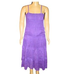 S.R. Fashion Purple Boho Indian Cotton Maxi Sundress 1X NWT